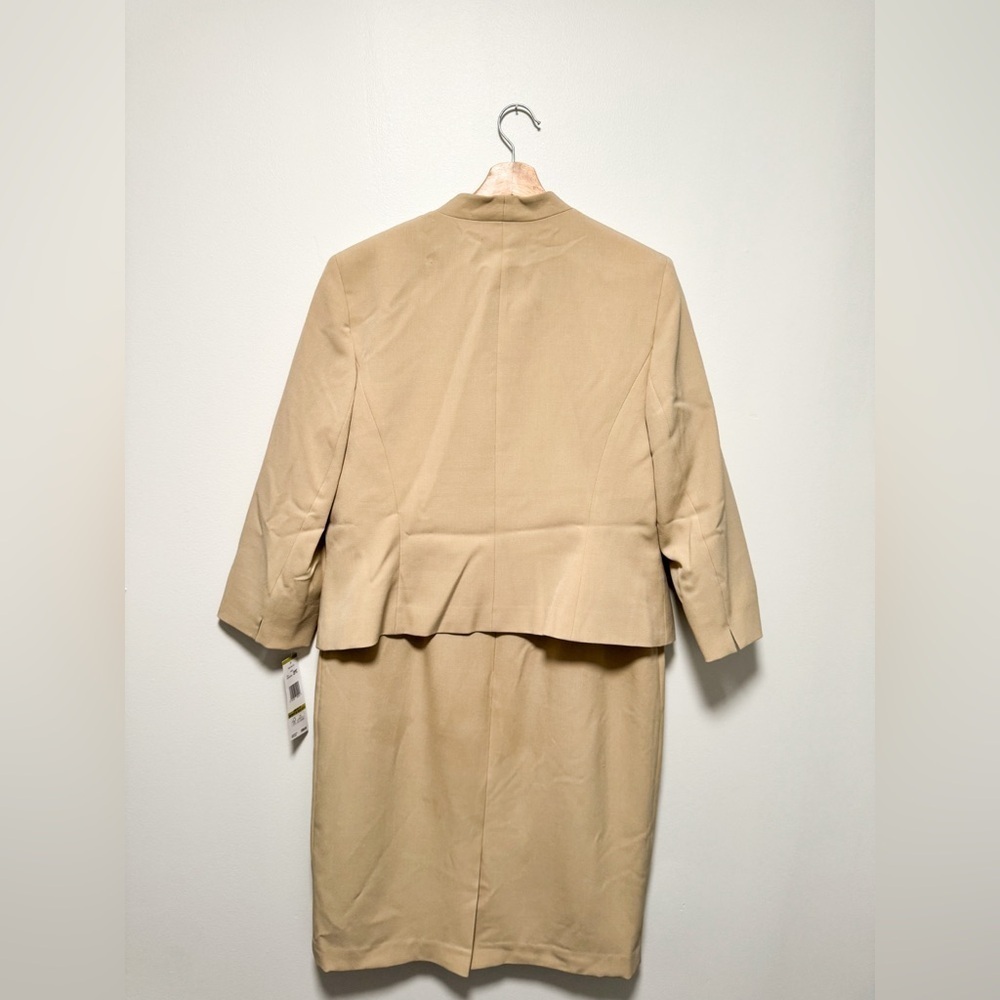 NWT Le Suit Sheath Dress | Open Front Jacket | 2 Piece Set | Size 14 plus | Tan - Picture 8 of 16